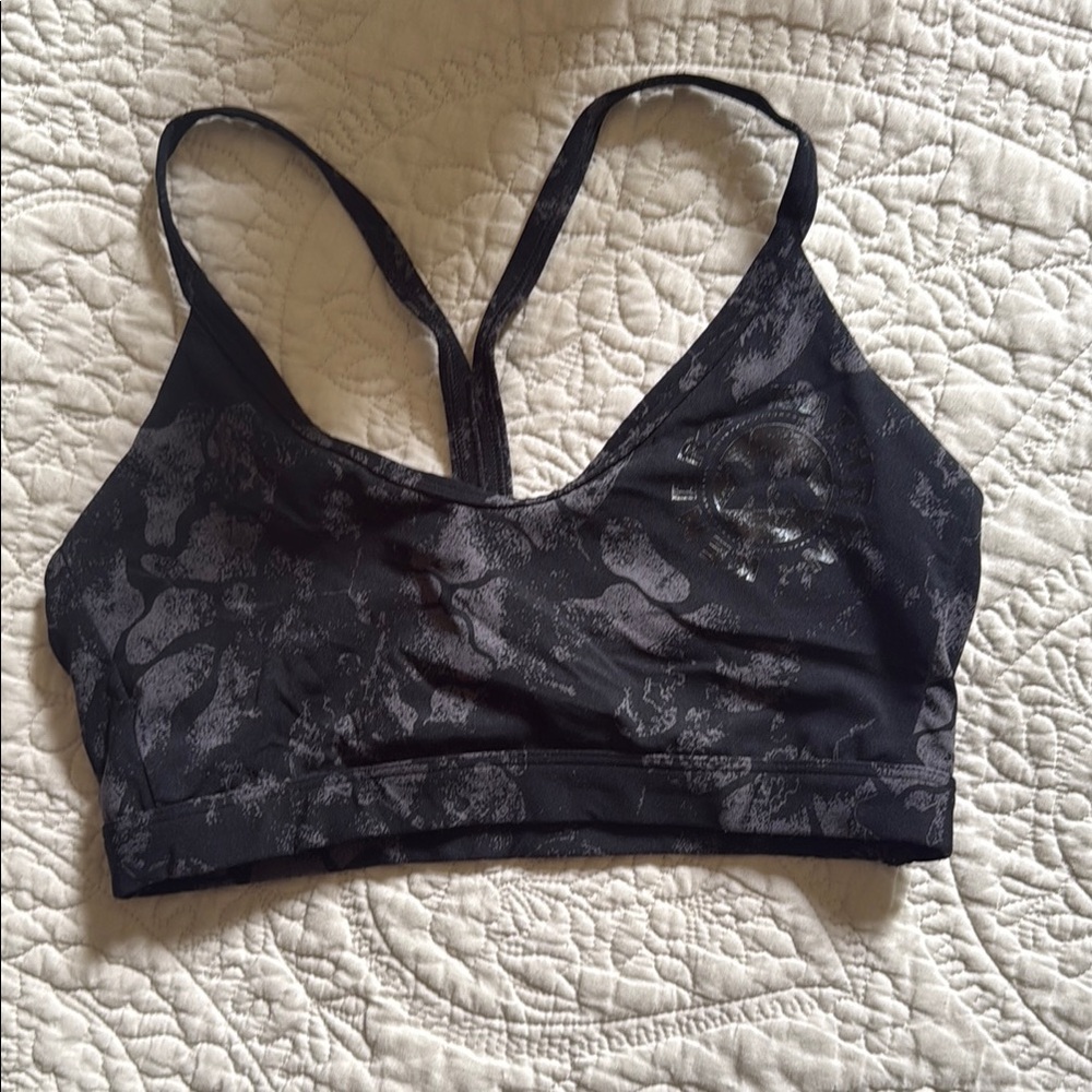 Gymshark Black and Gray Racerback Sports Bra